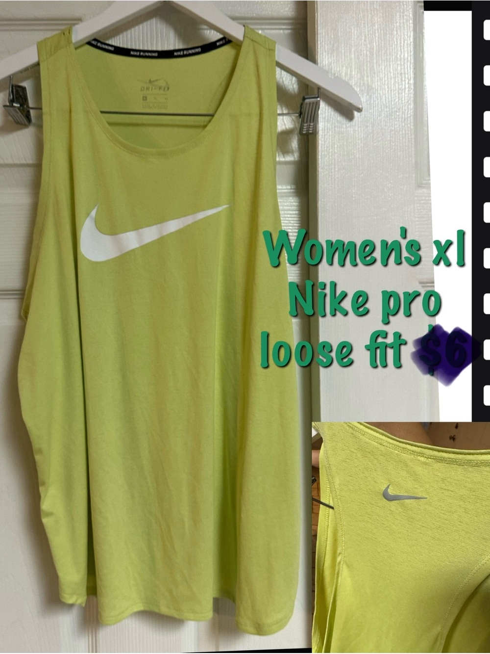 Nike Women’s Neon Lime Tank Top with White Swoosh